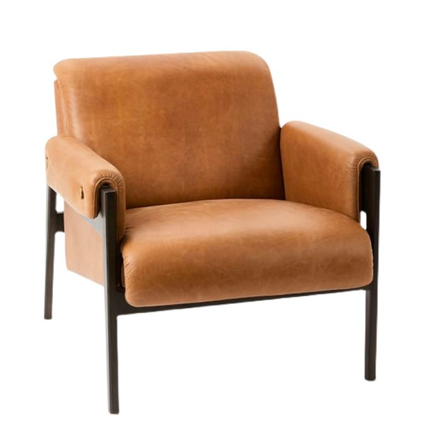 斯坦頓皮椅簡約現代皮藝單人梳化椅休閑椅