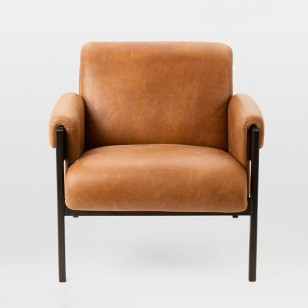 斯坦頓皮椅簡約現代皮藝單人梳化椅休閑椅