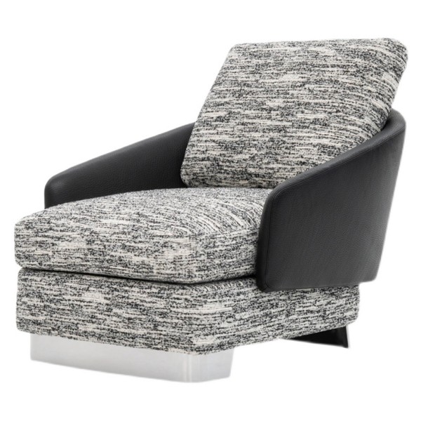 勞森休閑椅/簡約皮布單人梳化椅現代扶手躺椅
