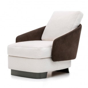 勞森休閑椅/簡約皮布單人梳化椅現代扶手躺椅