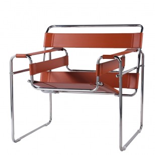 簡約現代瓦西裏椅中古風不鏽鋼管馬鞍皮藝休閑躺椅