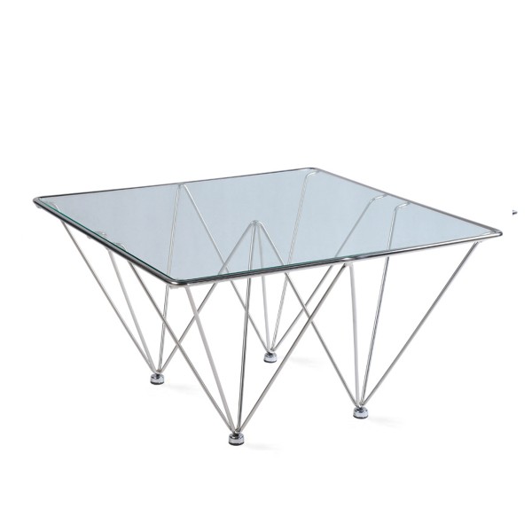 巴塞羅那W茶幾北歐簡約設計師不鏽鋼鋼化玻璃長方形幾桌正方邊幾