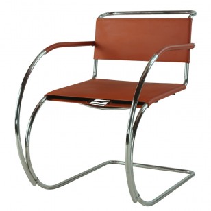 先生彎扶手椅/簡約不鏽鋼管餐椅現代加厚皮革中古風椅