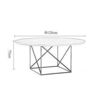 北歐金屬鋼架圓形家用餐桌簡約現代經濟型飯桌