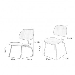 伊姆斯高矮腳全木凳簡約現代實木彎板餐椅子金屬腳休閑椅