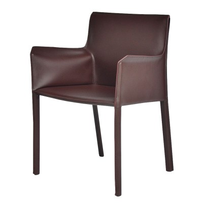 駕駛室扶手椅北歐輕奢餐椅現代簡約靠背座椅馬鞍皮椅