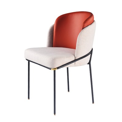 菲諾餐椅簡約雙層靠背布藝扶手休閑洽談椅