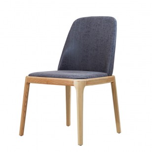 格蕾斯餐椅現代簡約家用休閑實木靠背皮椅子