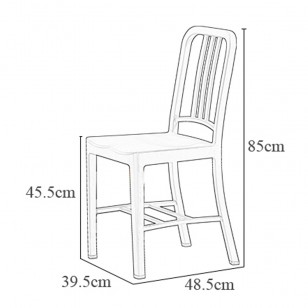 海軍椅簡約塑料靠背餐椅現代戶外椅子洽談椅