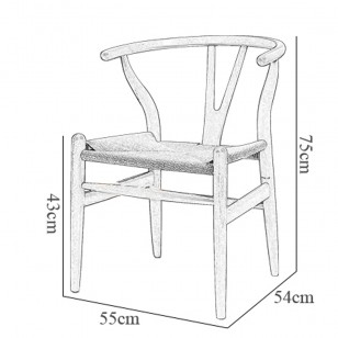 叉骨椅Y椅設計師簡約實木編繩扶手餐椅洽談接待椅