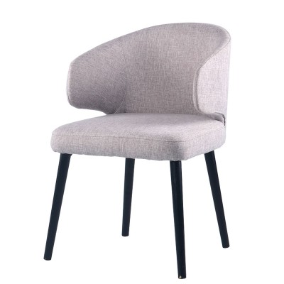 阿斯頓扶手餐椅簡約現代布藝實木椅