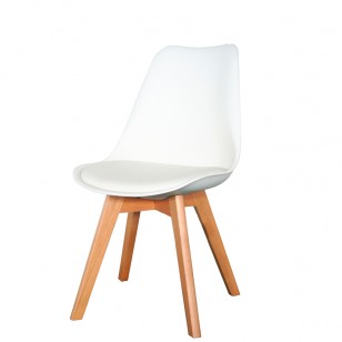 鬱金香椅/北歐設計師簡約實木腳塑料餐椅洽談椅