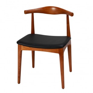 牛角椅肘托椅實木餐椅洽談椅子原木靠背椅