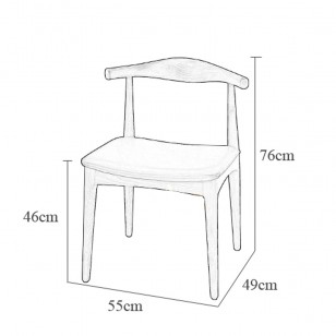 牛角椅肘托椅實木餐椅洽談椅子原木靠背椅