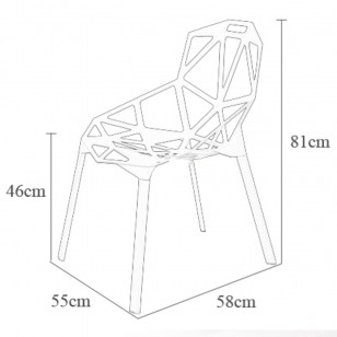 幾何一號 鑄鐵餐椅簡約設計師鐵藝戶外堆疊放休閑椅子