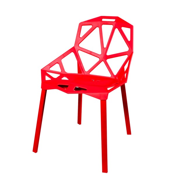 幾何餐椅/現代簡約創意塑料可疊放椅子