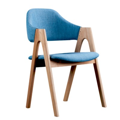 指南針椅簡約實木布藝扶手餐椅現代皮藝椅