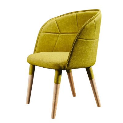 艾米麗椅/北歐設計師簡約布藝休閑扶手餐椅