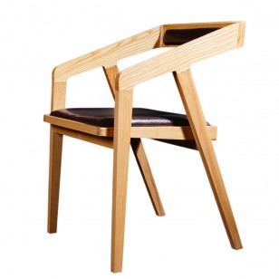 卡塔卡娜實木餐椅簡約扶手軟包椅