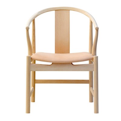 漢斯椅簡約中國扶手餐椅實木休閑軟包椅子PP56