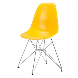 小伊姆斯椅簡約鋼腳塑料餐椅布藝椅子