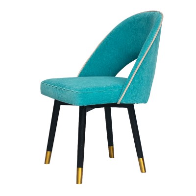 阿瓦椅/簡約實木腳餐椅/現代布藝圓靠背椅子休閑書房椅