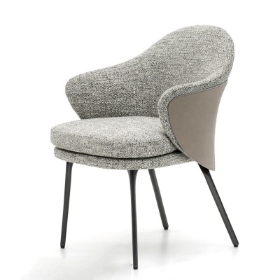 安吉餐椅簡約皮布扶手椅子酒店餐廳椅