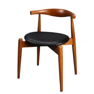 肘托餐椅北歐設計師實木扶手靠背軟包椅CH20