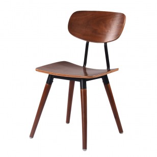 科皮納椅/簡約現代鐵藝實木彎板休閒餐椅子