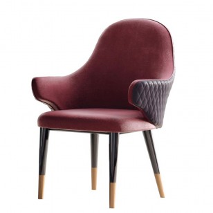 迪瓦扶手椅輕奢餐椅/簡約現代皮藝椅