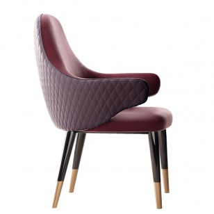 迪瓦扶手椅輕奢餐椅/簡約現代皮藝椅