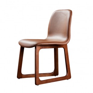 蒂勒木椅/北欧实木布艺餐椅设计师靠背椅子