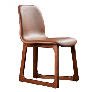 蒂勒木椅/北欧实木布艺餐椅设计师靠背椅子