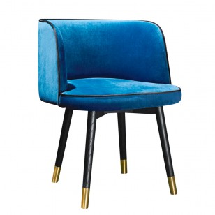 科萊特小扶手椅輕奢餐椅現代簡約布藝椅