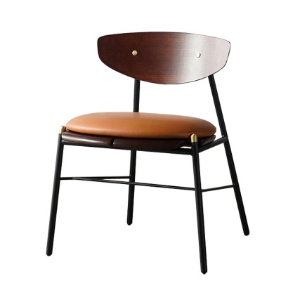 紐結餐椅/北歐實木曲木椅子/簡約軟包皮藝坐椅