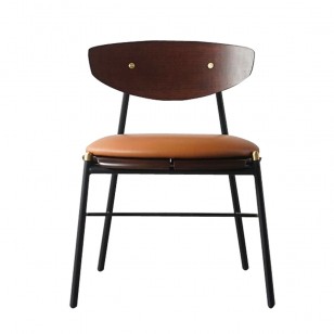 紐結餐椅/北歐實木曲木椅子/簡約軟包皮藝坐椅