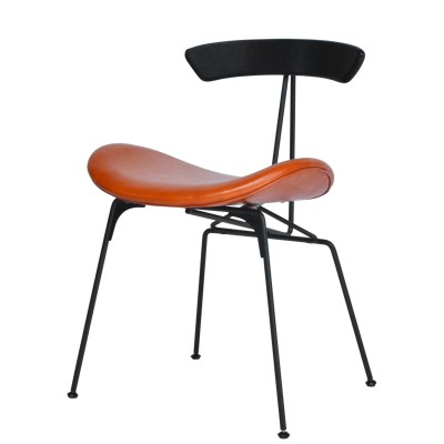 斯坦福椅/北歐皮藝餐椅/簡約現代金屬靠背軟包椅子