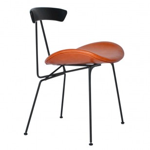 斯坦福椅/北歐皮藝餐椅/簡約現代金屬靠背軟包椅子