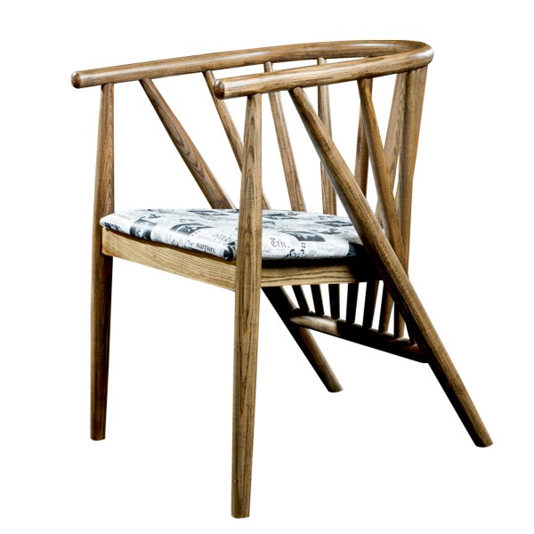 塞巴斯特椅北歐設計師全實木扶手餐椅洽談椅軟包椅子