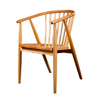 塞巴斯特椅北歐設計師全實木扶手餐椅洽談椅軟包椅子