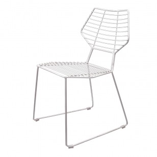 外僑椅網格焊接椅子北歐簡約鐵藝餐椅戶外椅