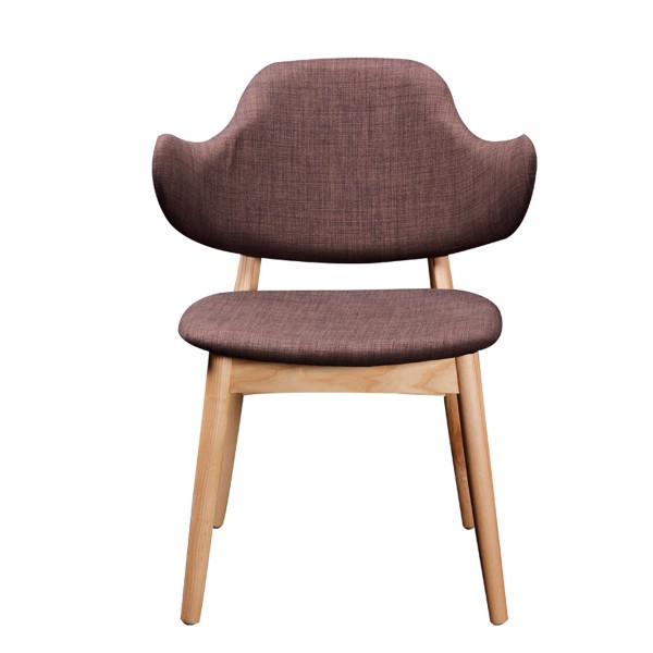 拉爾森餐椅簡約實木椅子現代布藝休閑餐廳椅