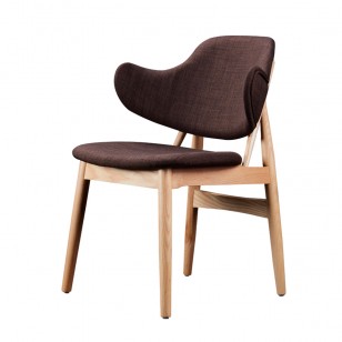 拉爾森餐椅簡約實木椅子現代布藝休閑餐廳椅