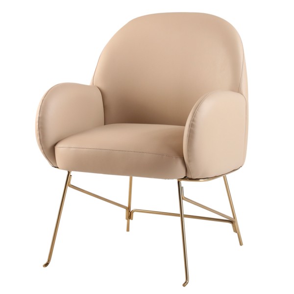 比特利扶手椅/輕奢皮藝餐椅現代軟包椅