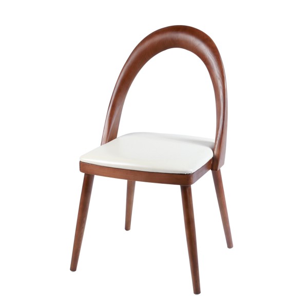 北歐實木餐椅簡約現代圓靠背椅子