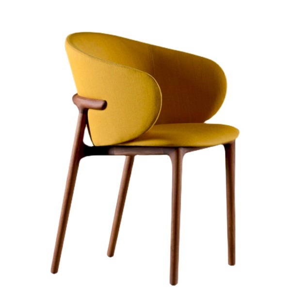 梅拉椅/簡約布藝餐椅北歐實木椅子現代軟包椅