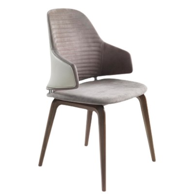 維拉椅簡約現代實木腳皮藝布藝扶手餐椅