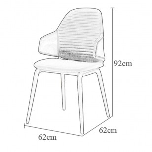 維拉椅簡約現代實木腳皮藝布藝扶手餐椅
