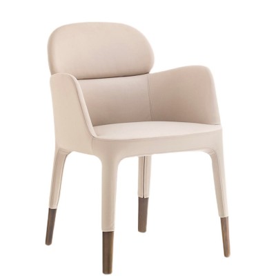 艾斯特扶手椅簡約現代皮藝布藝設計師軟包餐椅子