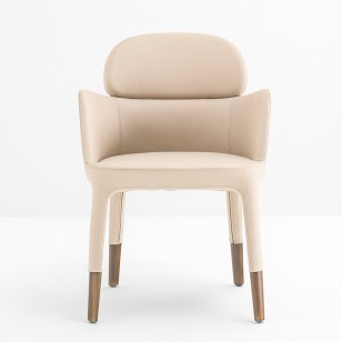 艾斯特扶手椅簡約現代皮藝布藝設計師軟包餐椅子